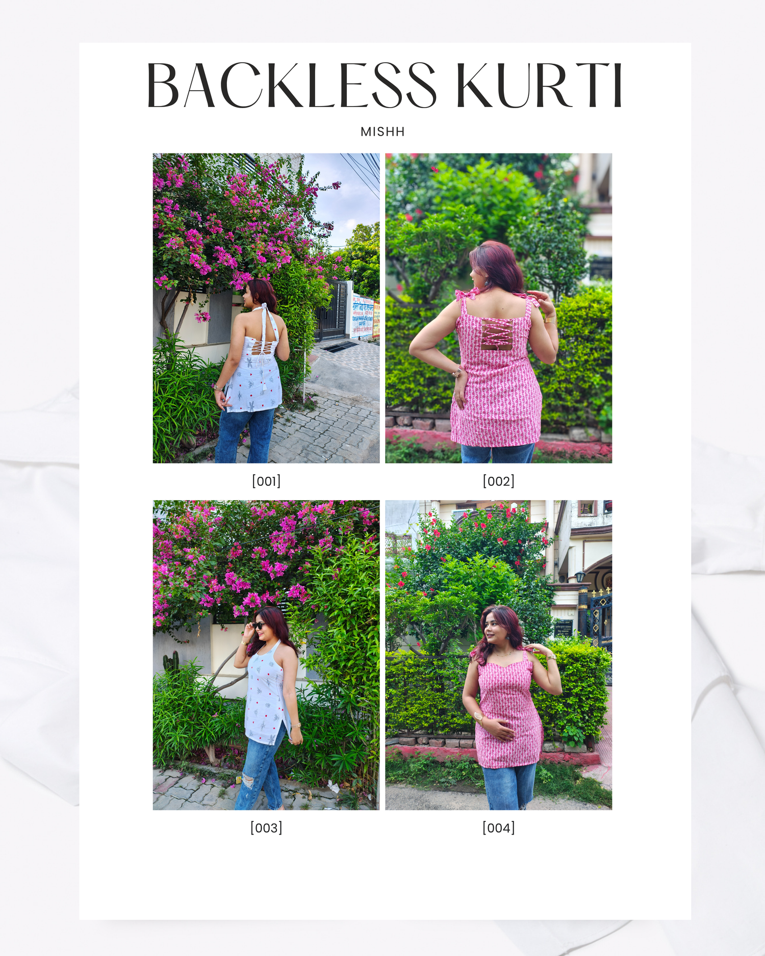 Backless And Sleeveless Kurtis