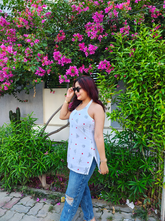 U-Neck Backless Kurti