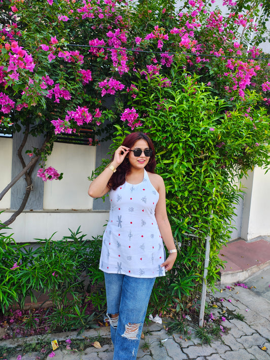 U-Neck Backless Kurti