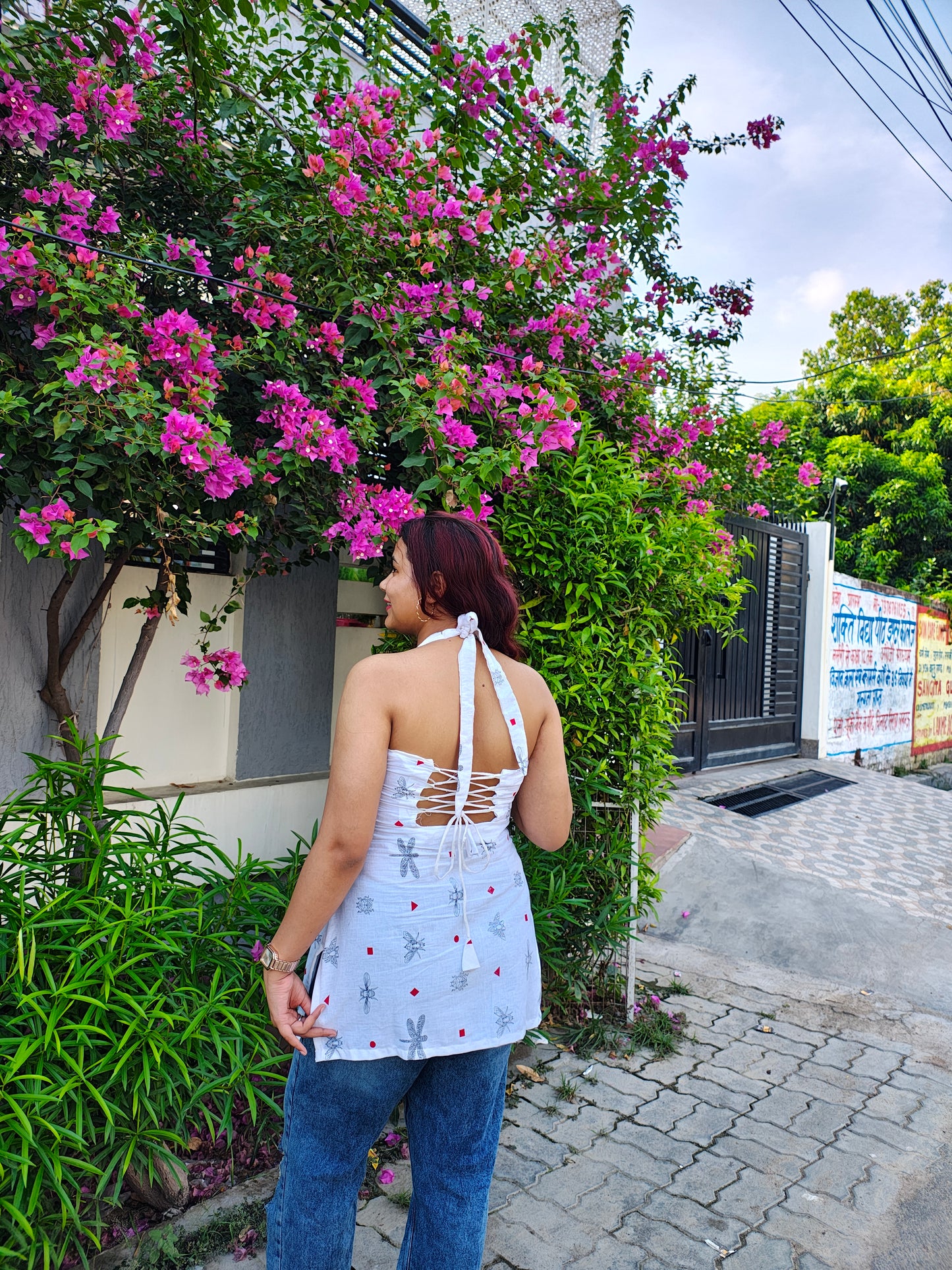 U-Neck Backless Kurti