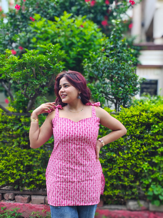 Bow Sleeve Back Dori Kurti