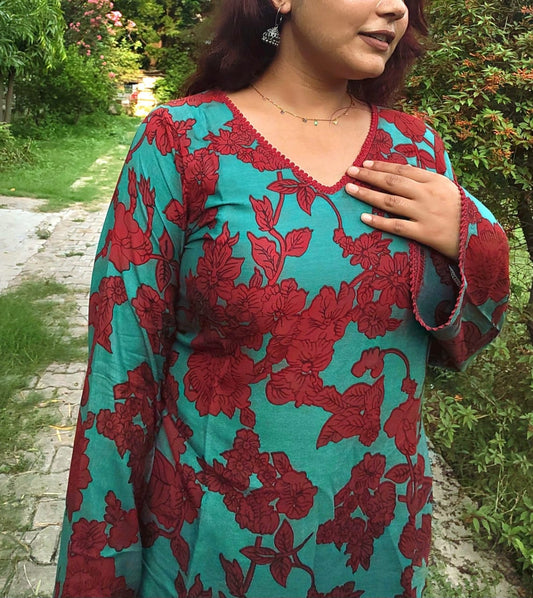 V-Neck Short Kurti